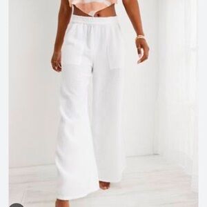 Aerie White Wide-Leg Pants